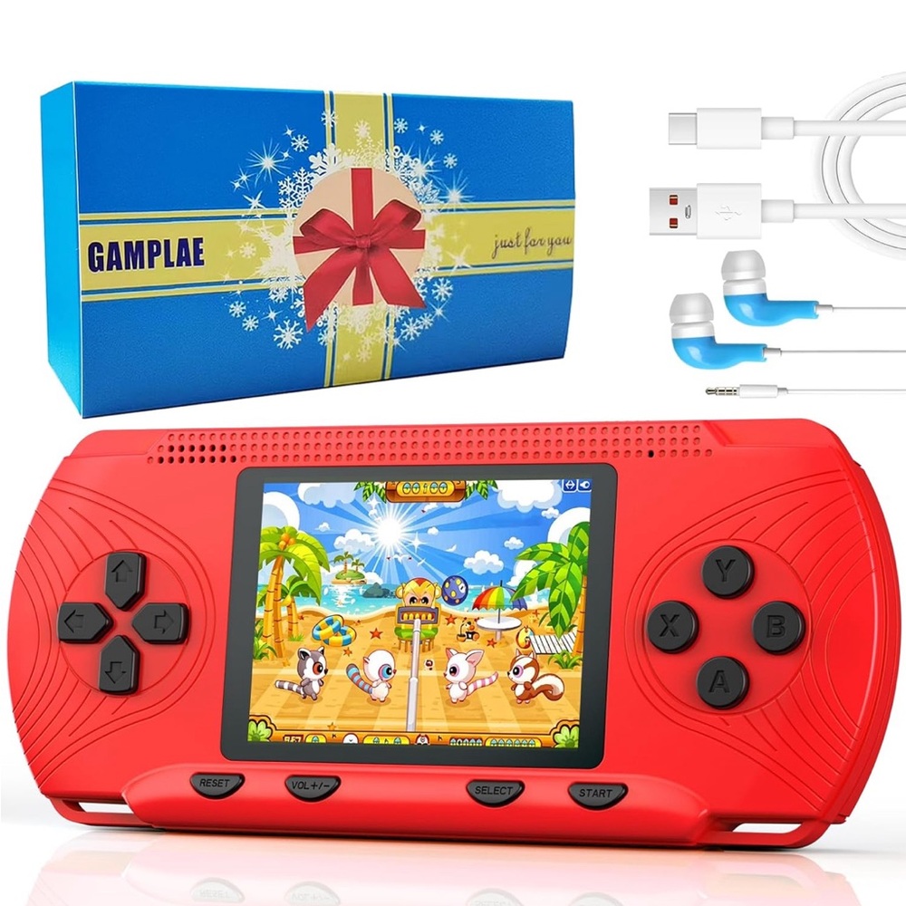 Handheld Game Console Preloaded 258 Video Games & 3 Cartridges, TV Plug & Play